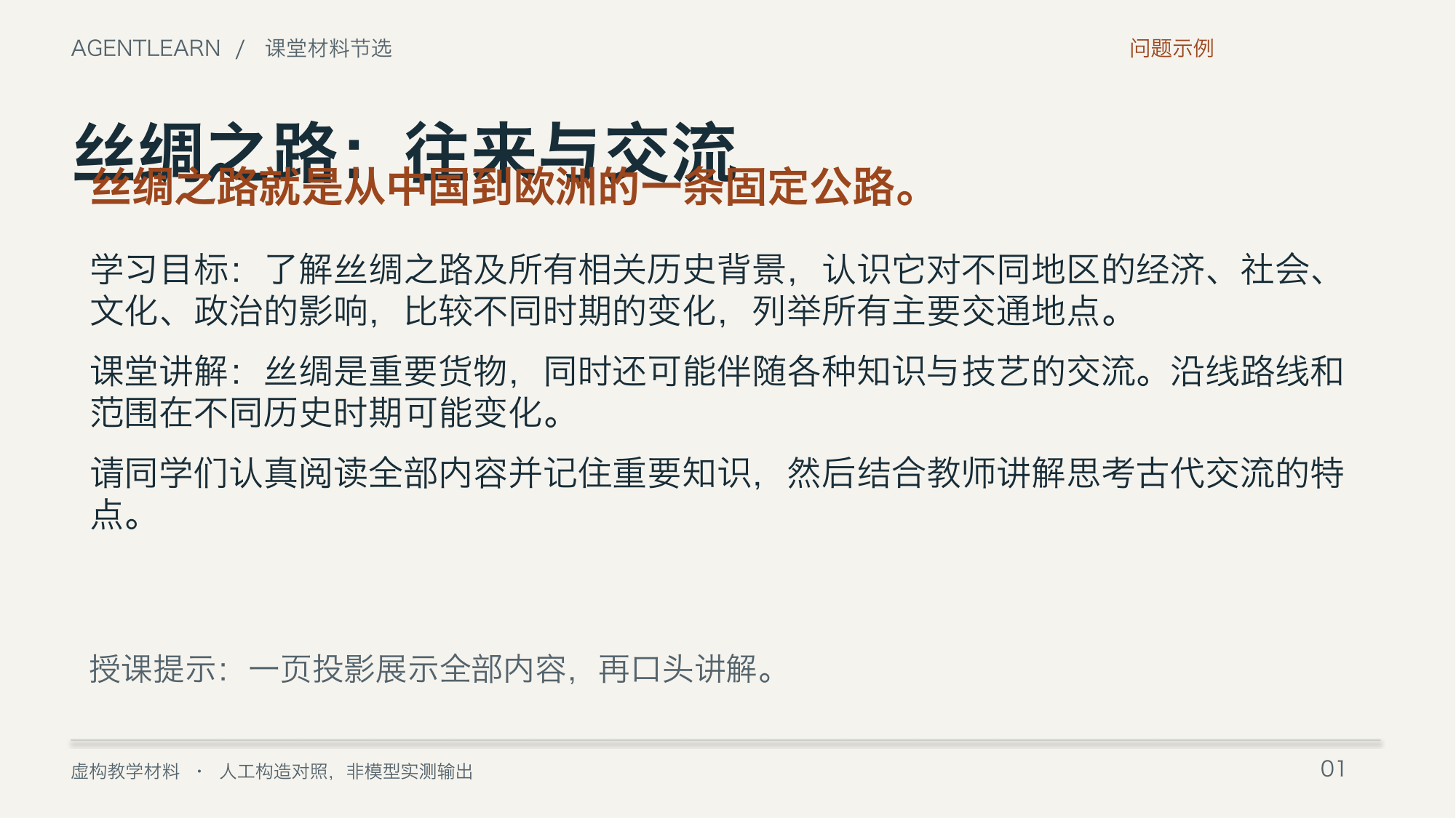 问题示例第一页：标题与错误定义重叠，正文包含过宽的学习目标